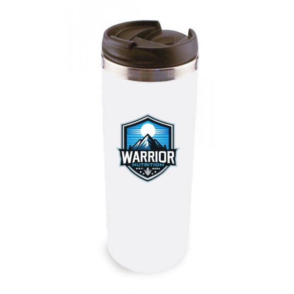 14oz Stainless Steel Tumbler w/ Lid - Sublimated Logo Thumbnail