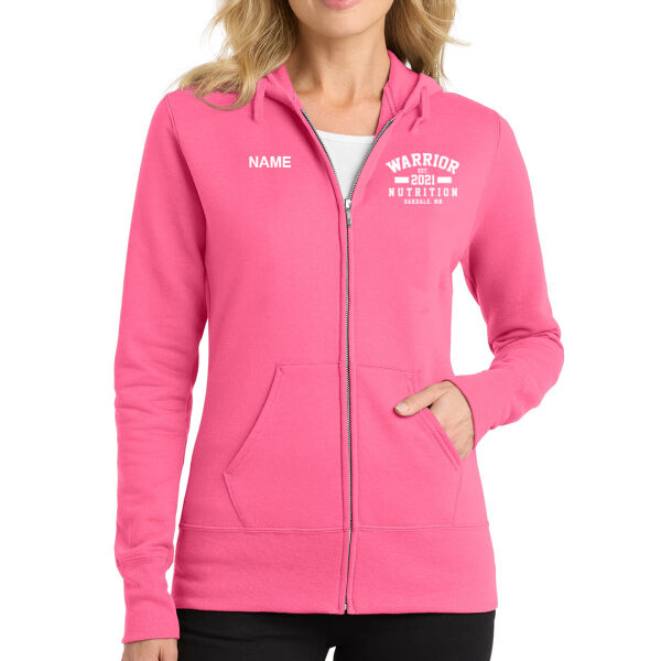 Port & Co - Women's Core Fleece Full-Zip Hooded Sweatshirt - Embroidered Logo **Add Name for $5! ** Thumbnail