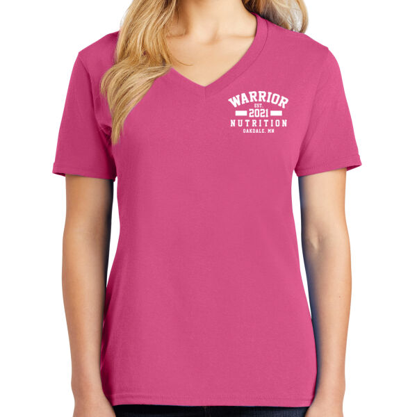 Port & Co - Women's Core Cotton V-Neck Tee - Printed Logos Thumbnail